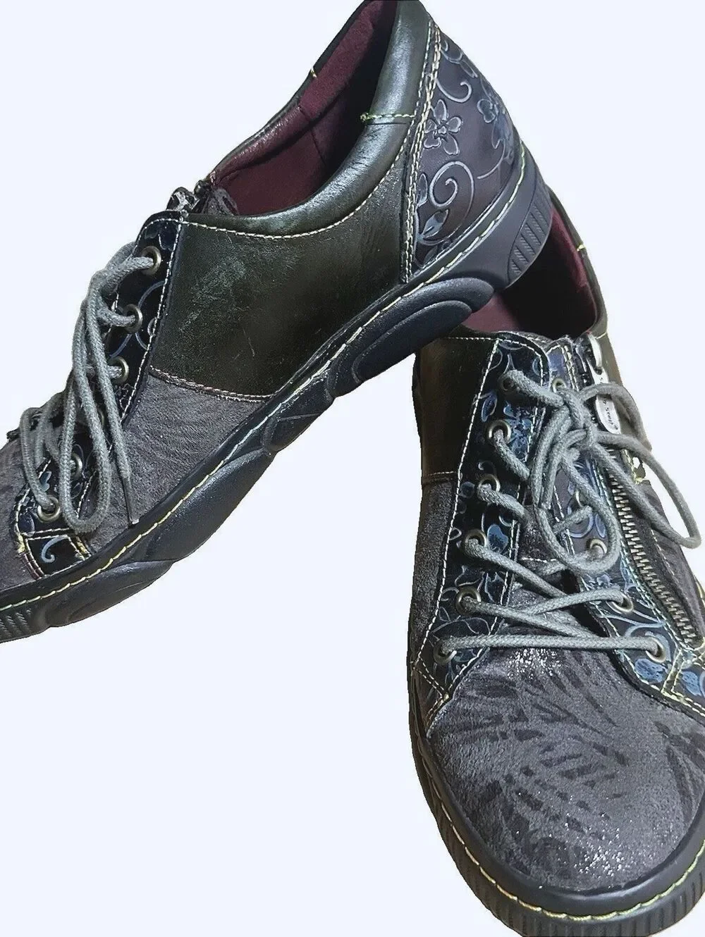 L Artiste Danli Artsy Sparkly Comfort Oxford Sneaker Shoes  Floral 40 US 9/9.5